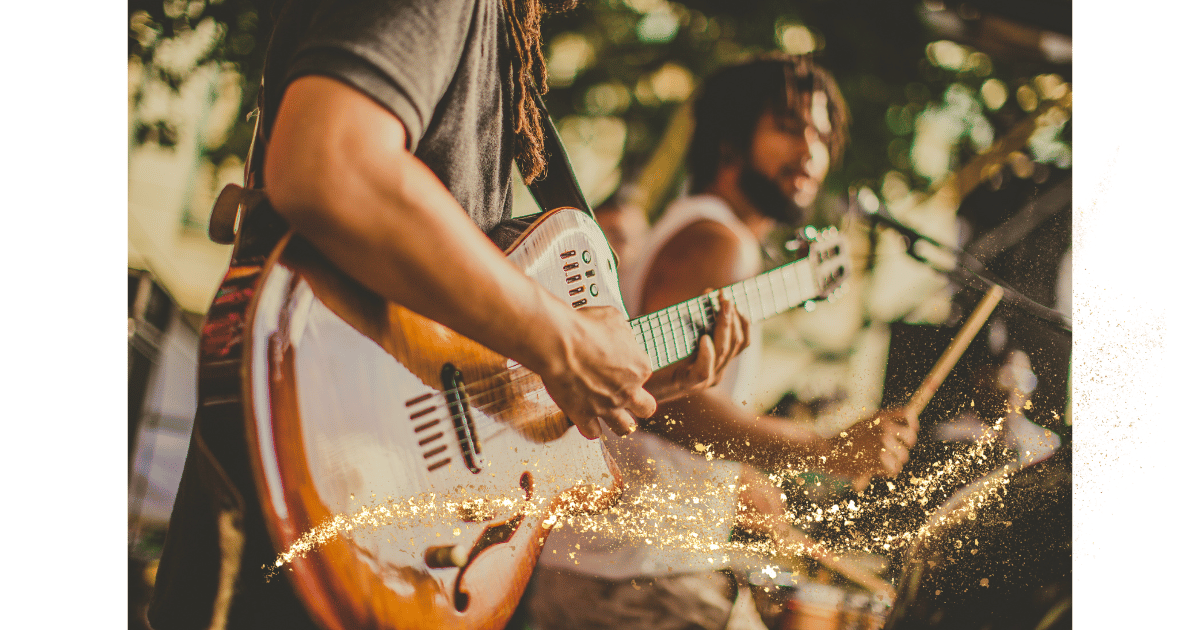 A professional playing the guitar effortlessly