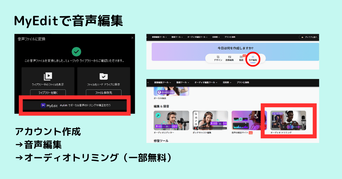 MyEditのトップ画面