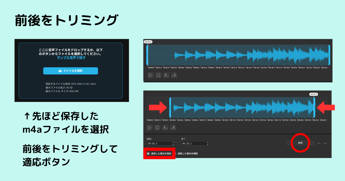 MyEdit トリミング操作画面
