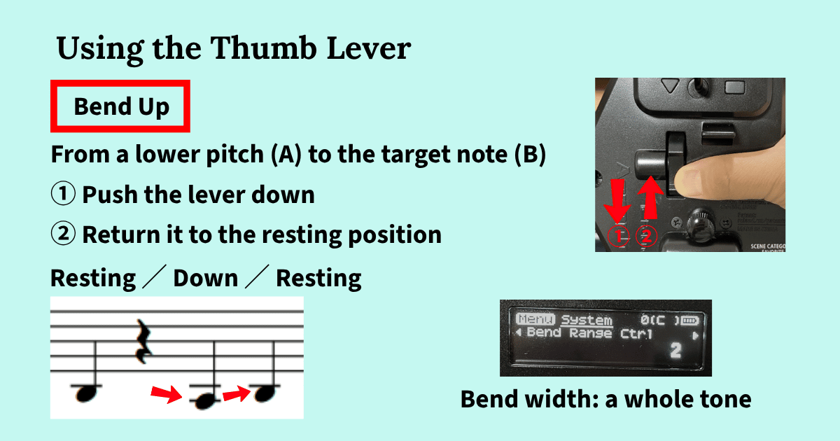 How to bend up with the thumb lever on the Aerophone AE-20