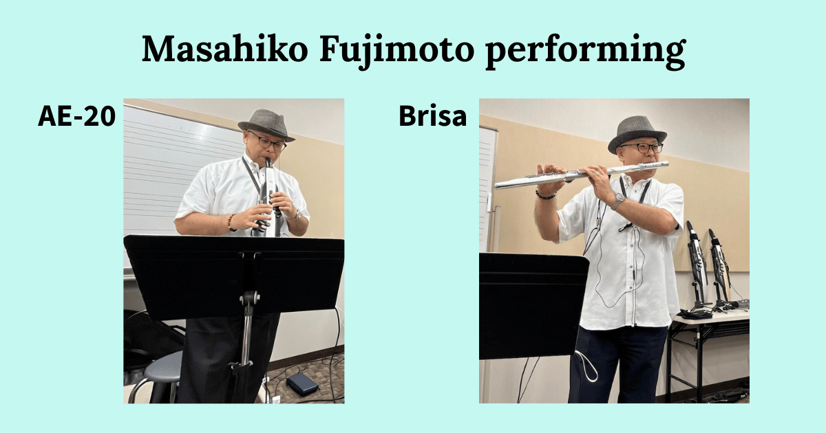 Masahiko Fujimoto performing on the Aerophone AE-20 and the Brisa