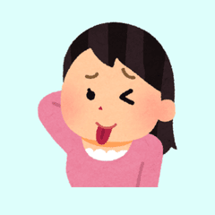 てへぺろ女性